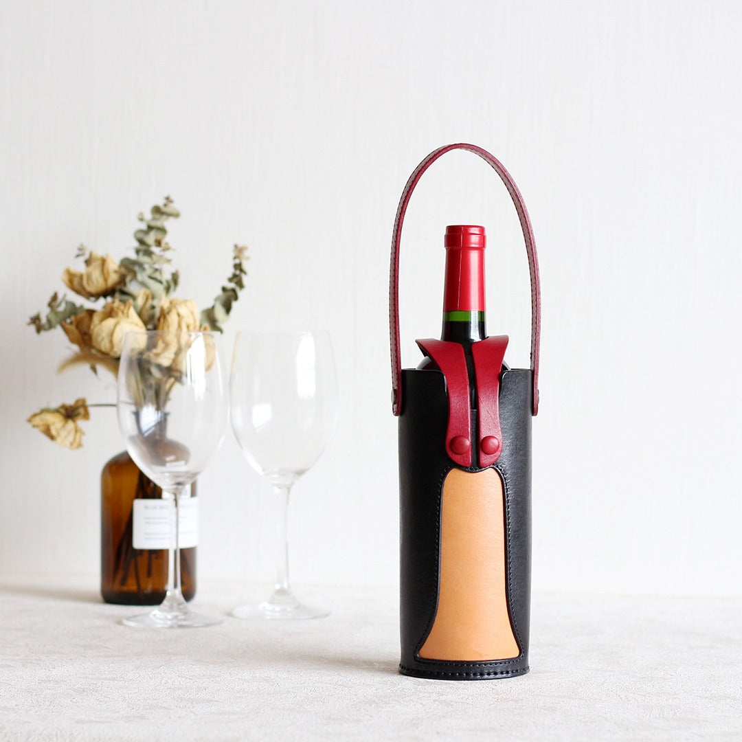 Luxe Leather Wine Carrier | Premium Wine Gift Bag