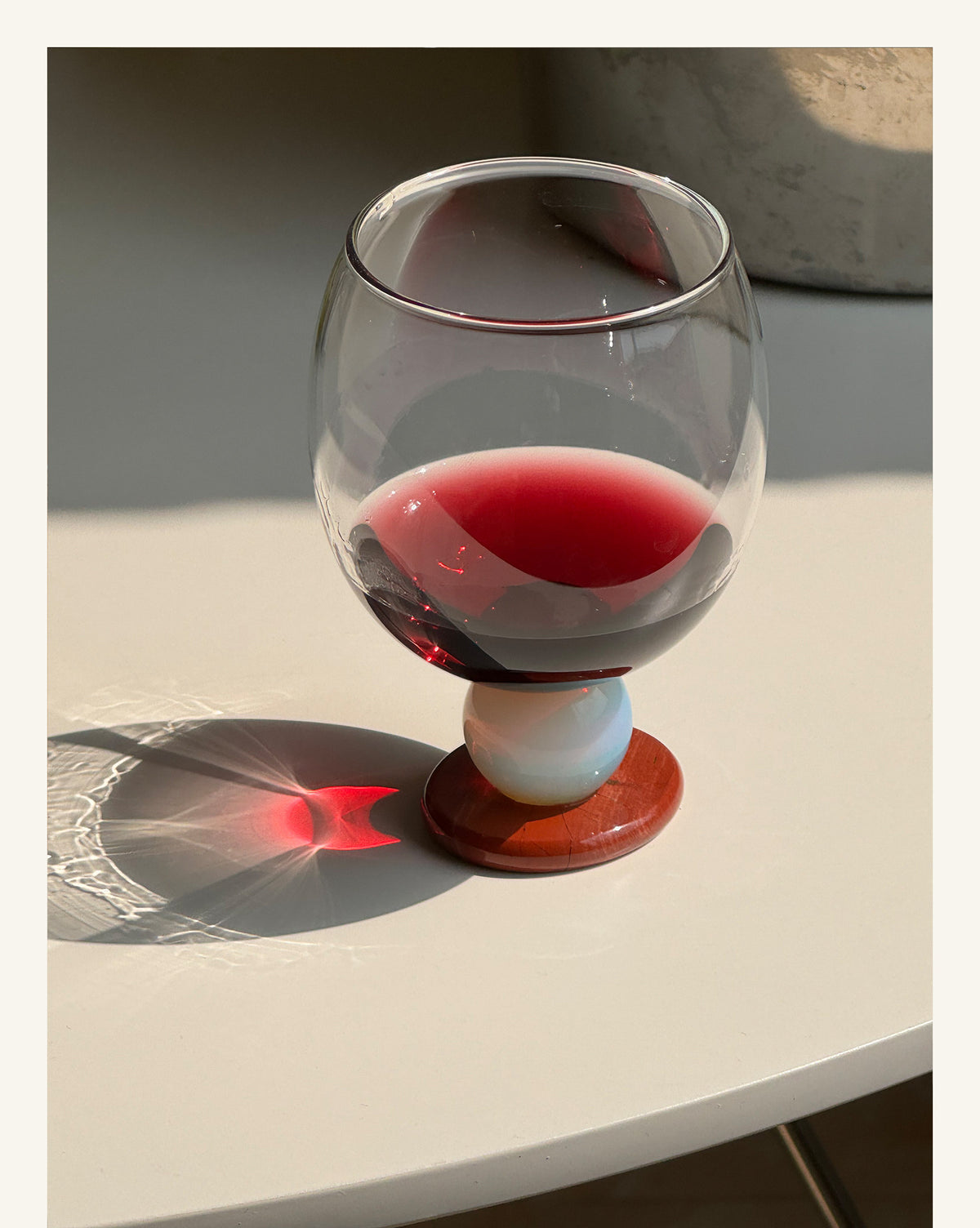 Stone Base Wine Glass
