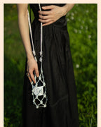 Sparkling rhinestone wine tote bag holding bottle, perfect for luxury gifts and celebrations