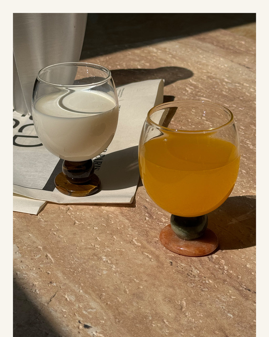 Stone Base Wine Glass