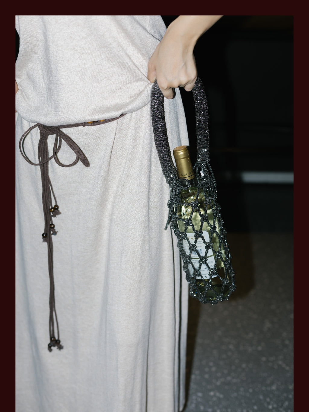 Luxe Crystal Knot Wine Carrier