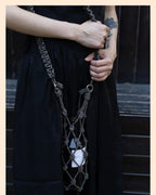 Elegant rhinestone wine tote bag with intricate knot design, perfect for luxury wine gifting and celebrations.