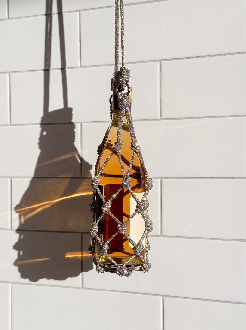 Crystal Knot Wine Carrier Bag With Shoulder Strap