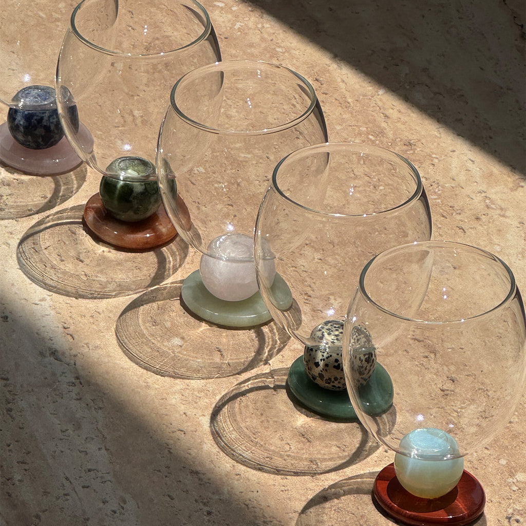 Stone Base Wine Glass