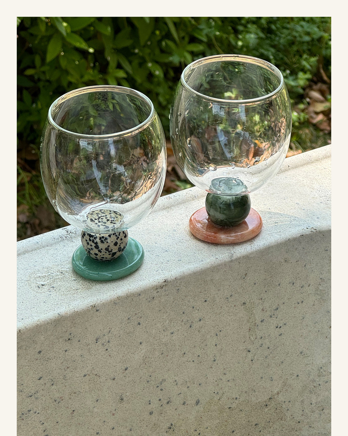 Stone Base Wine Glass