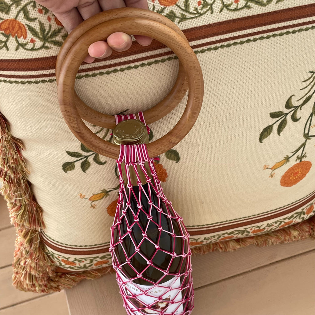 Wooden Weave Wine Carrier