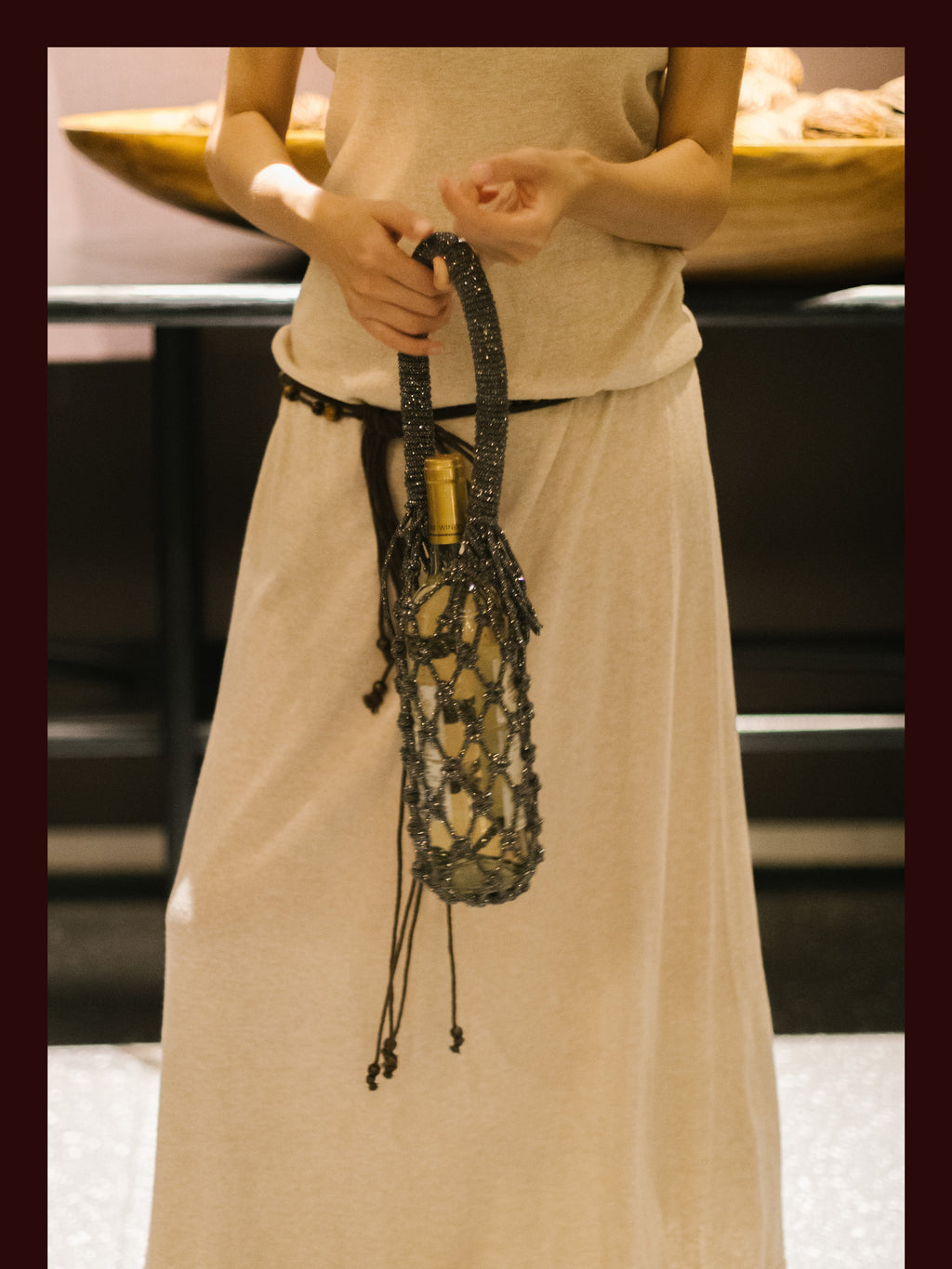 Luxe Crystal Knot Wine Carrier