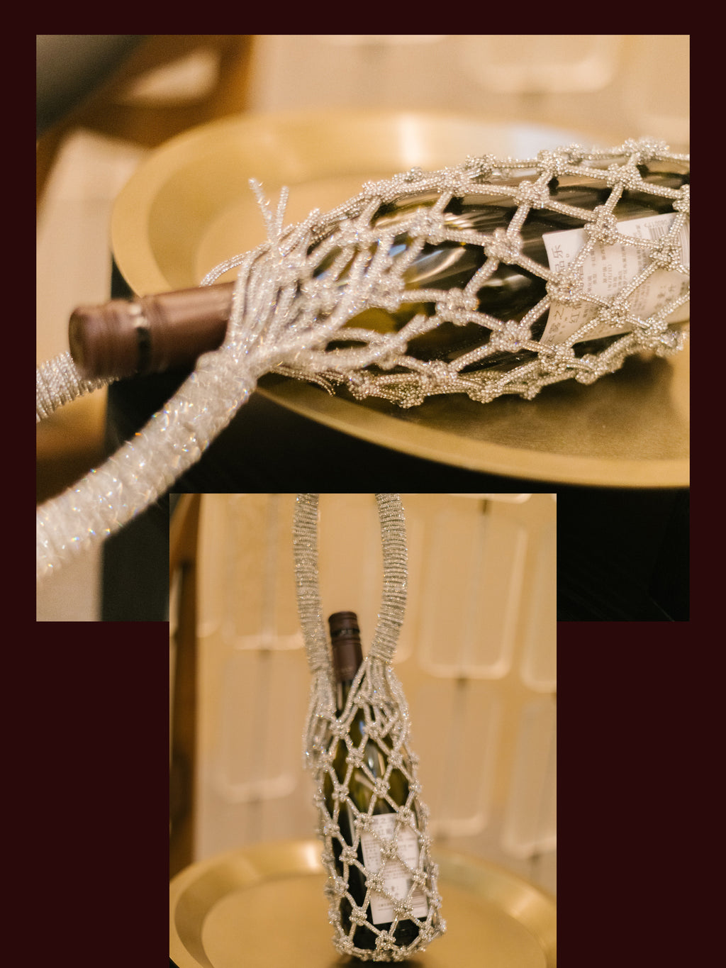 Luxe Crystal Knot Wine Carrier