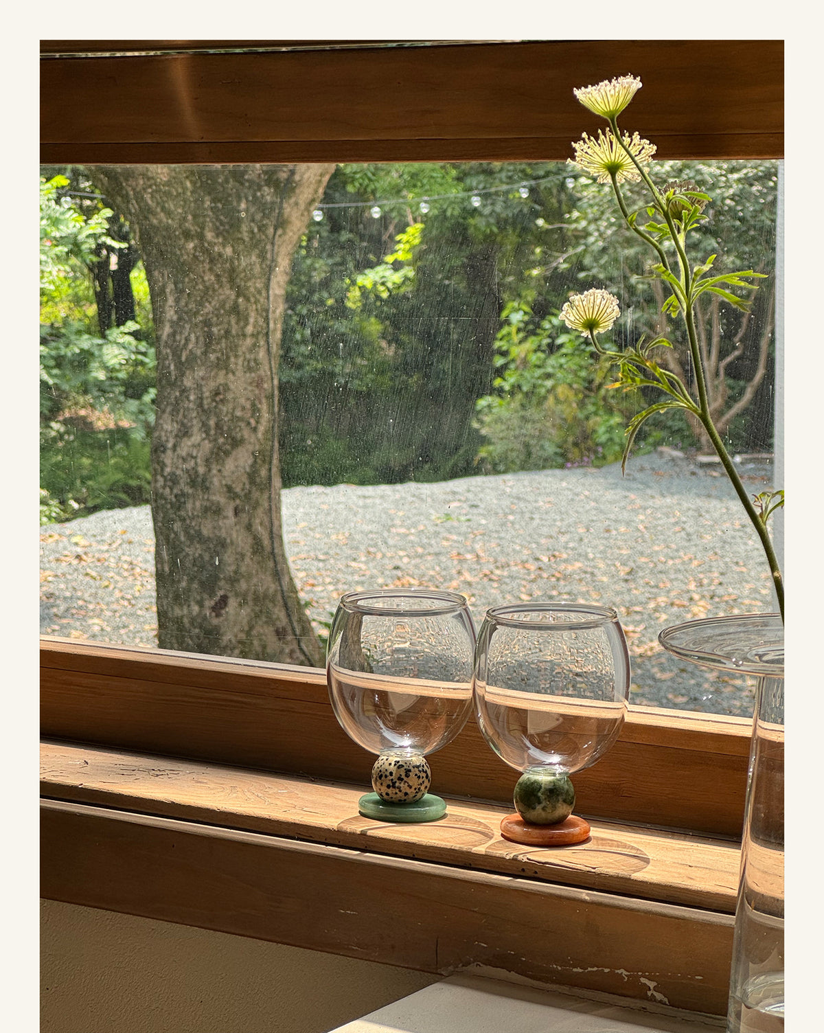 Stone Base Wine Glass