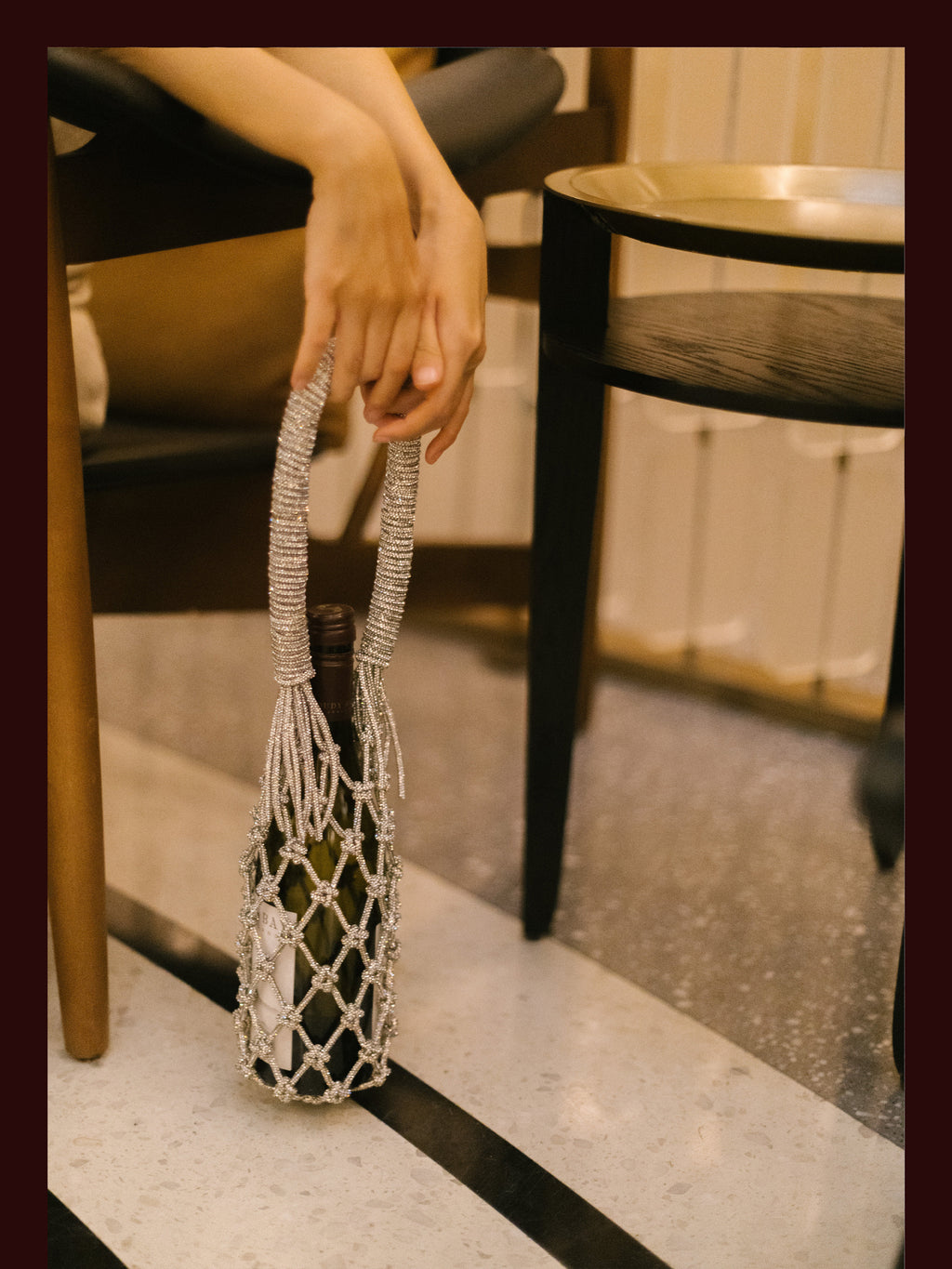 Luxe Crystal Knot Wine Carrier