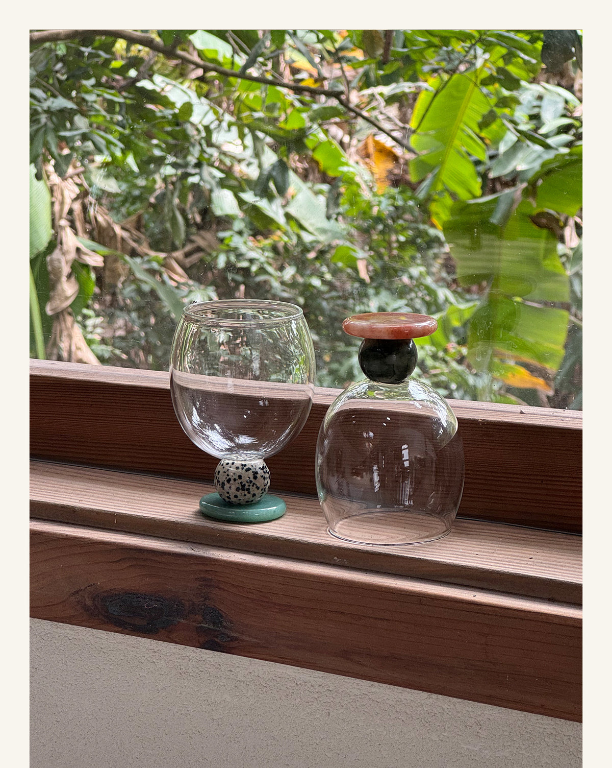 Stone Base Wine Glass