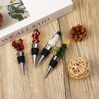 Christmas Wine Bottle Stopper with Glass Topper