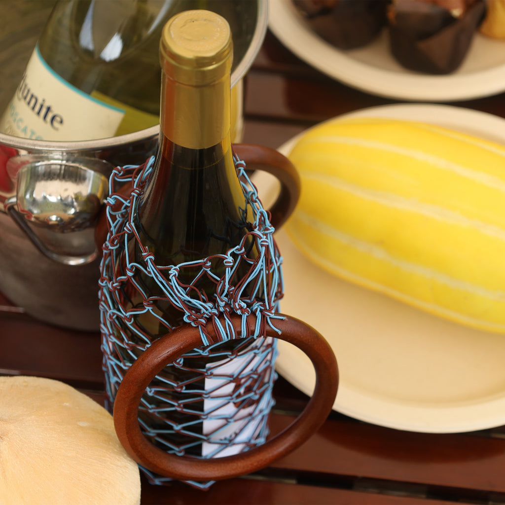 Wooden Weave Wine Carrier