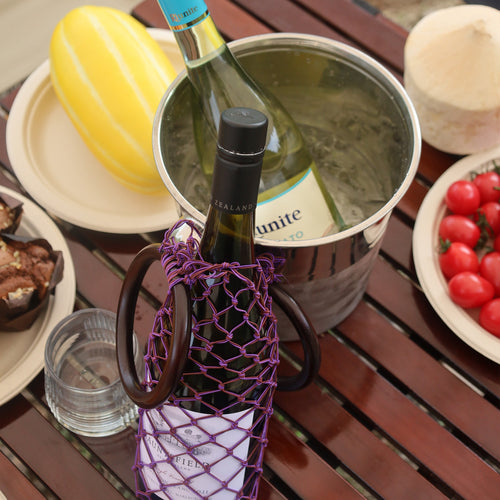 Wooden Weave Wine Carrier