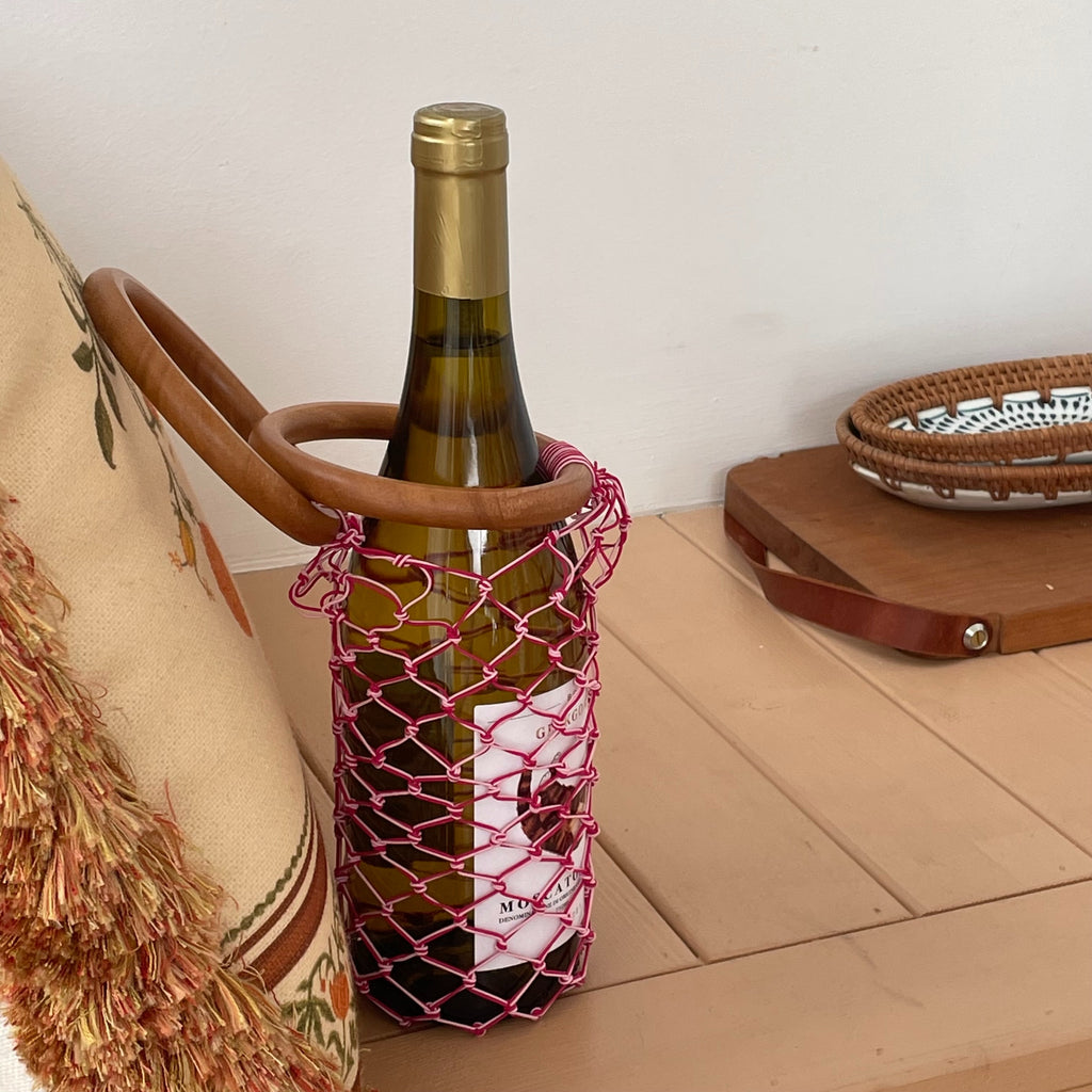 Wooden Weave Wine Carrier