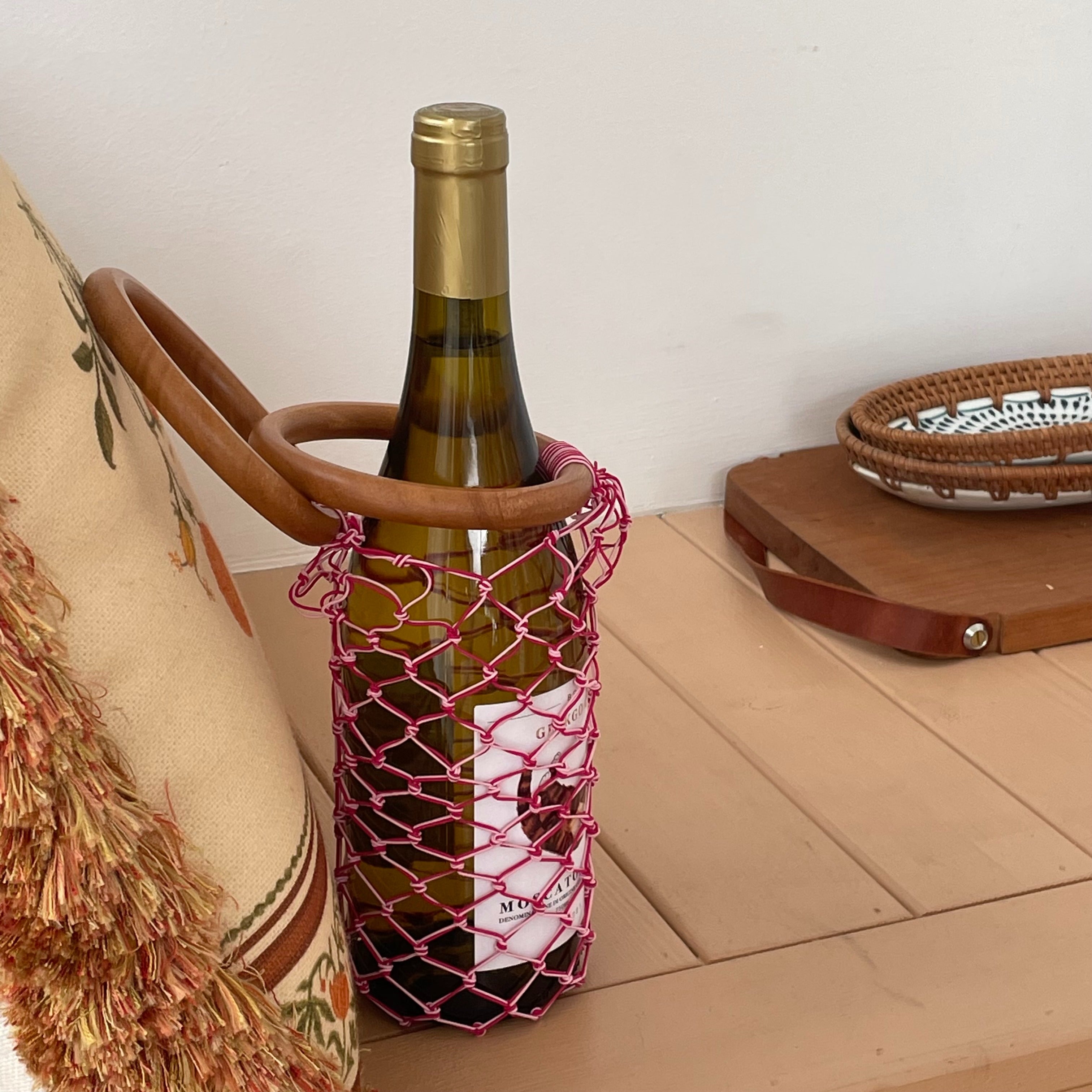 Wooden Weave Wine Carrier