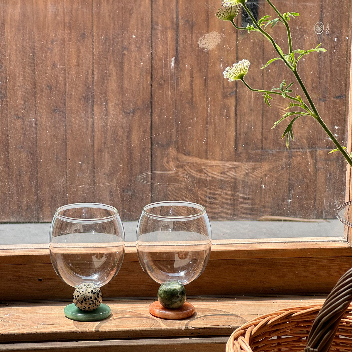 Stone Base Wine Glass