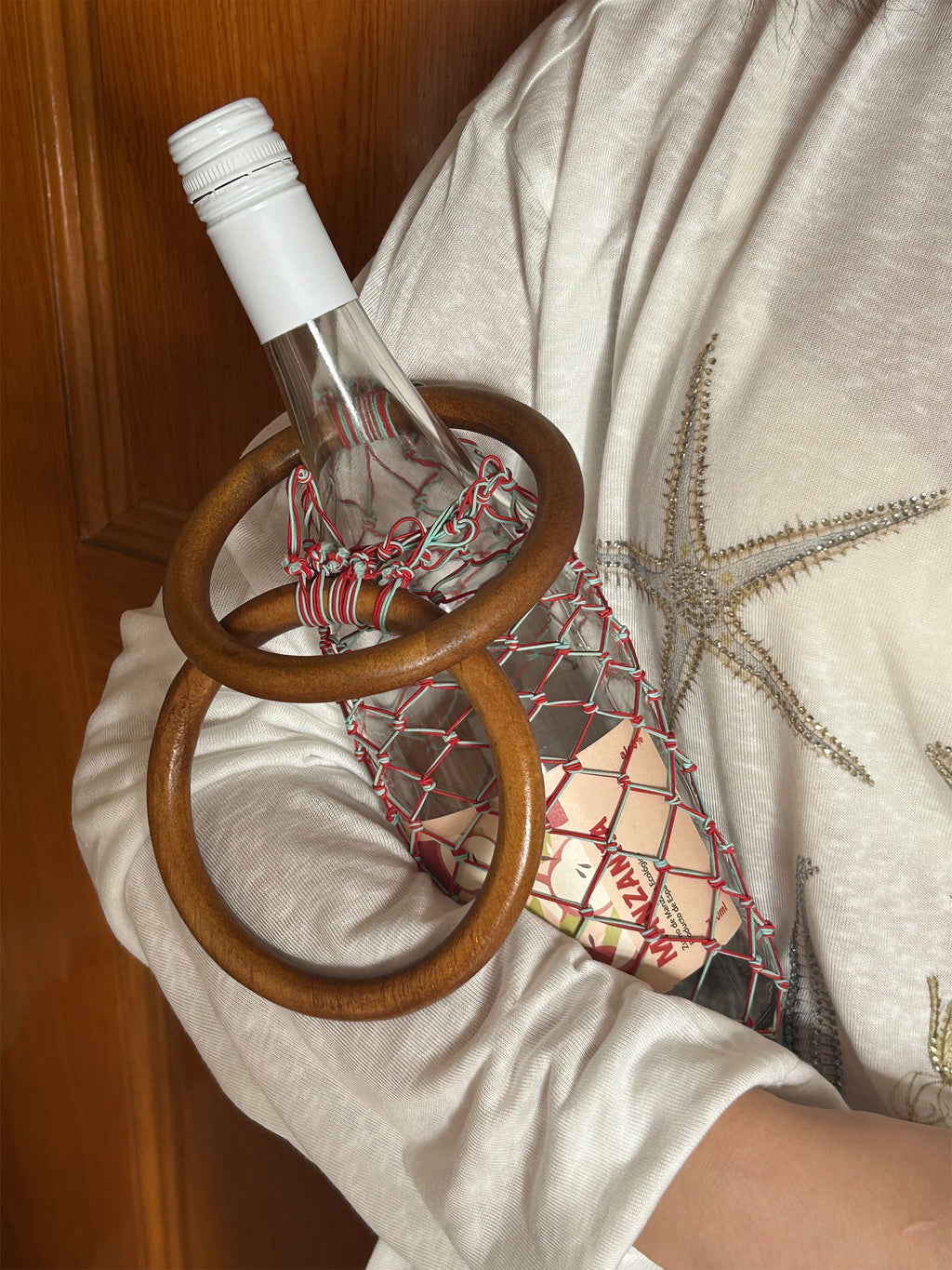 Wooden Weave Wine Carrier