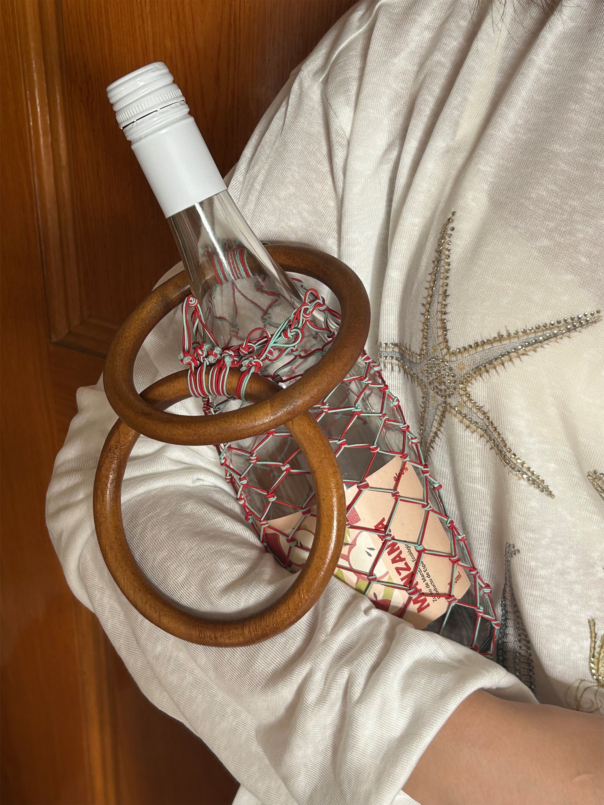 Wooden Weave Wine Carrier