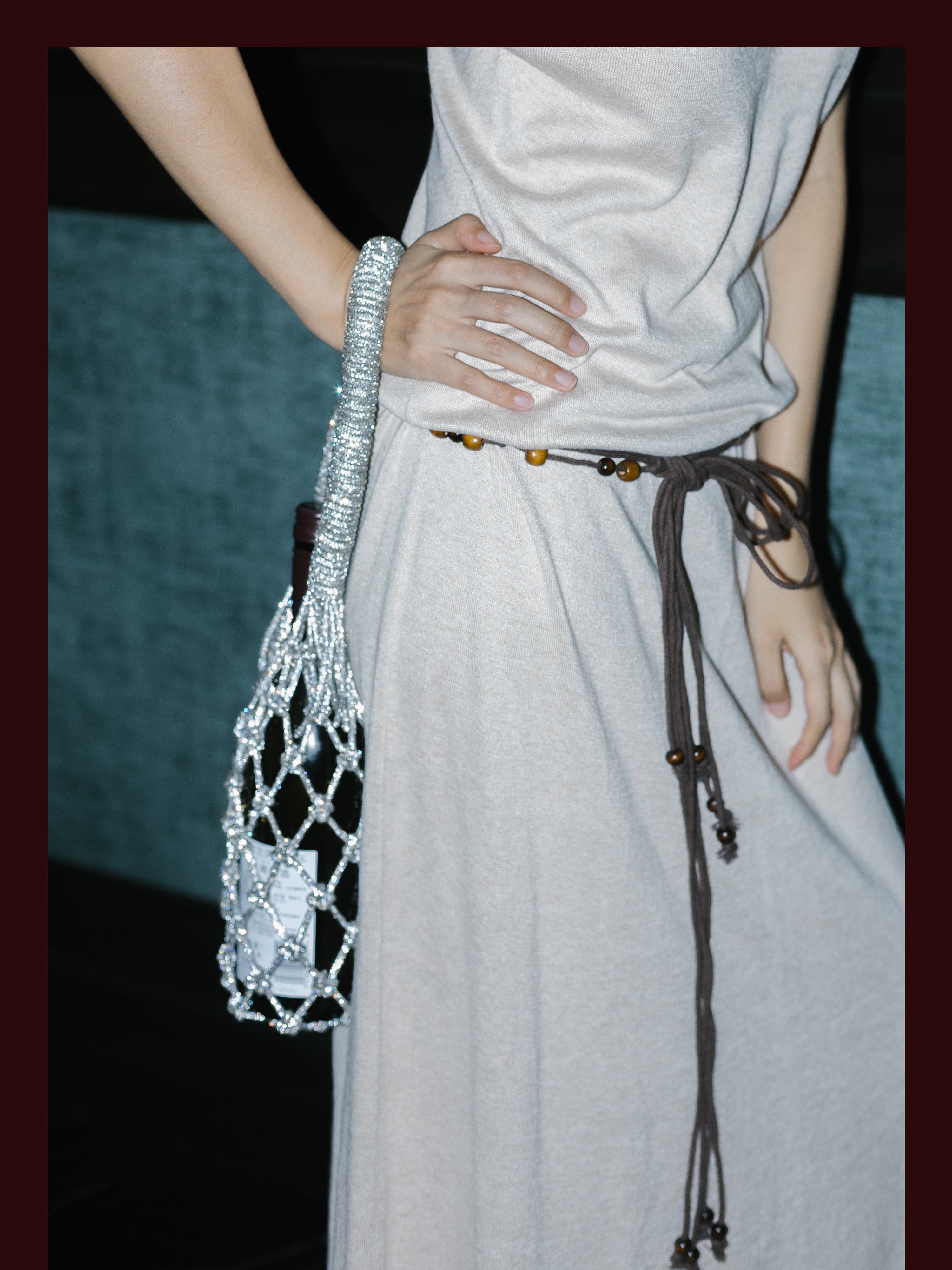 Luxe Crystal Knot Wine Carrier