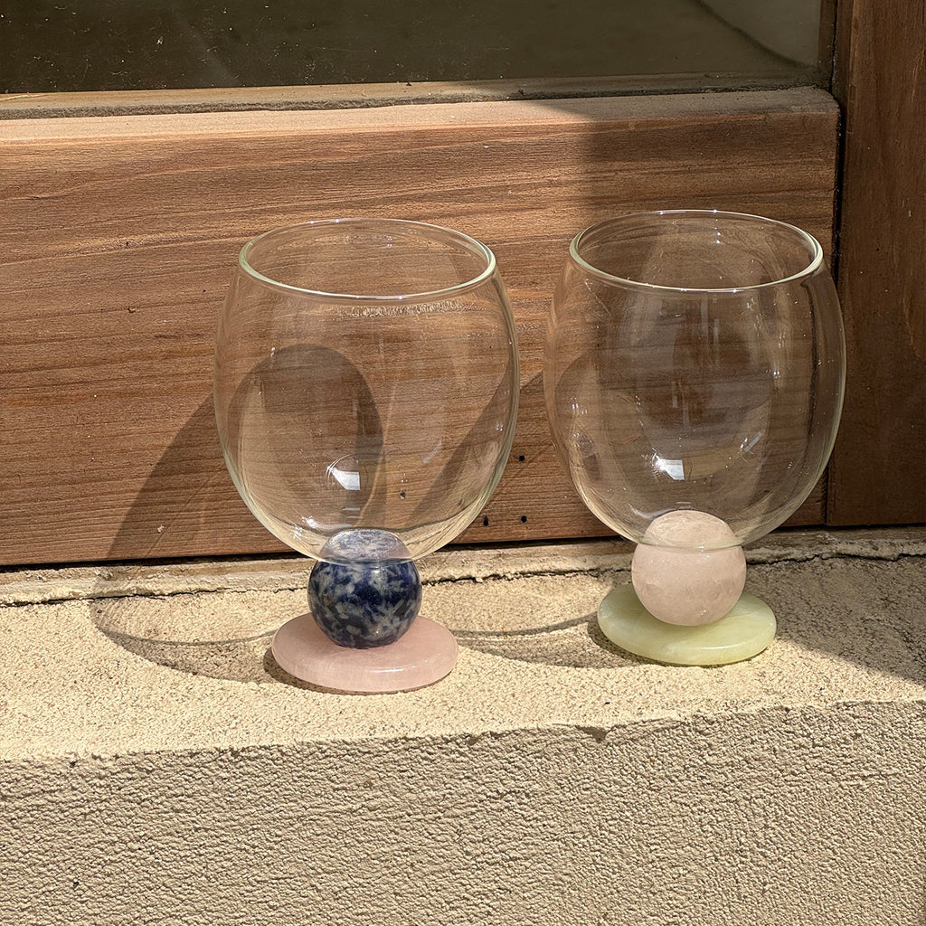 Stone Base Wine Glass