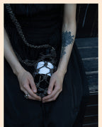 Elegant rhinestone wine tote bag holding a bottle, perfect for luxury wine gifts and celebrations.