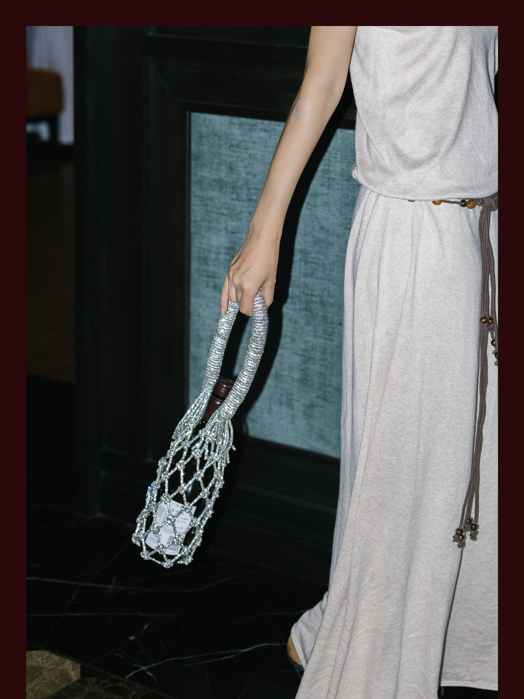 Luxe Crystal Knot Wine Carrier