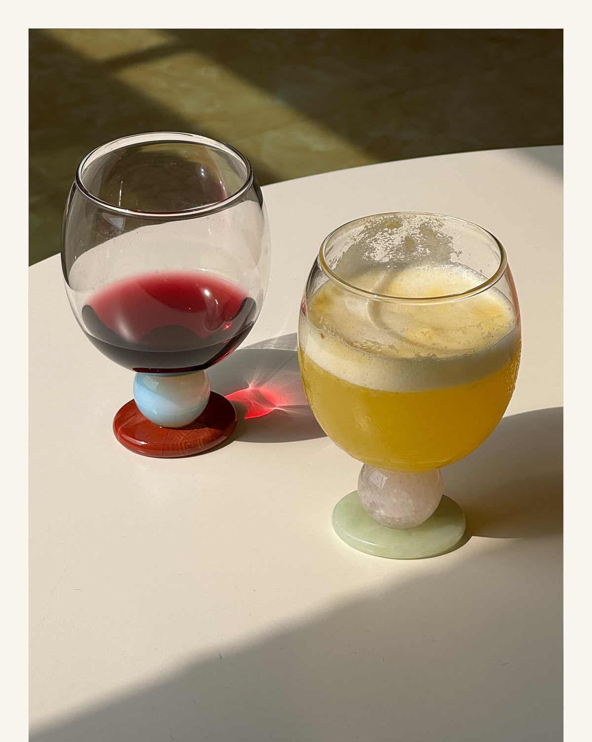 Stone Base Wine Glass