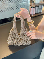 Luxury rhinestone wine tote bag, elegant beaded design for weddings and parties