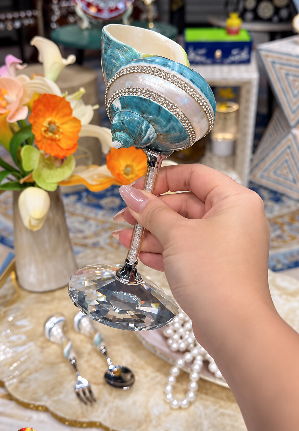 Magnificent Conch Shell Wine Glass