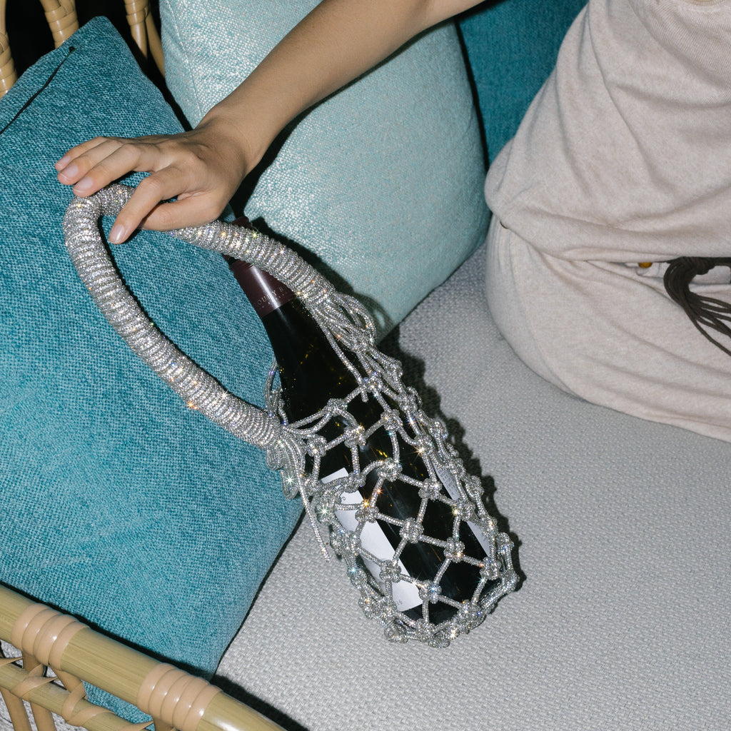 Luxe Crystal Knot Wine Carrier