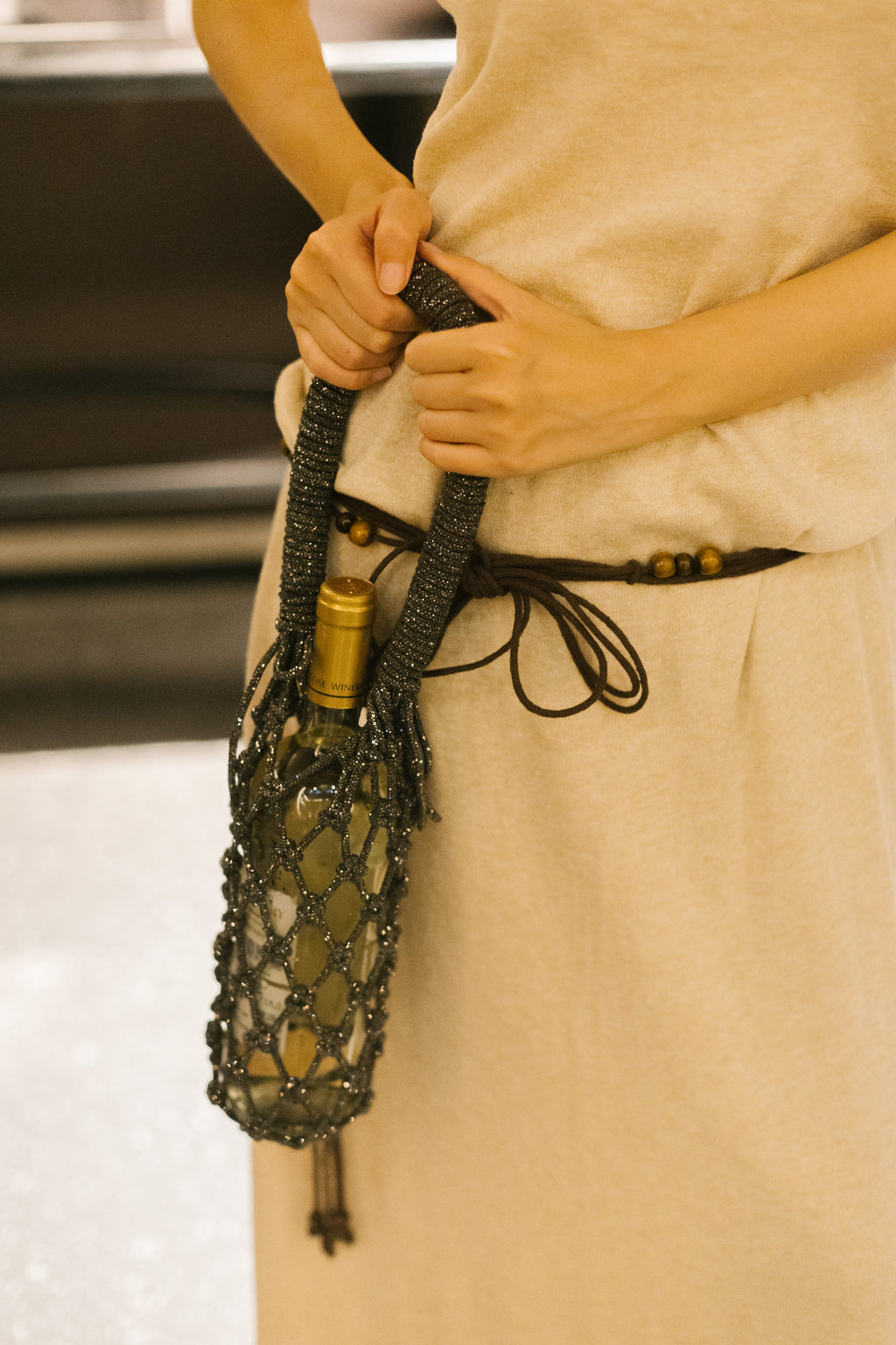 Luxe Crystal Knot Wine Carrier