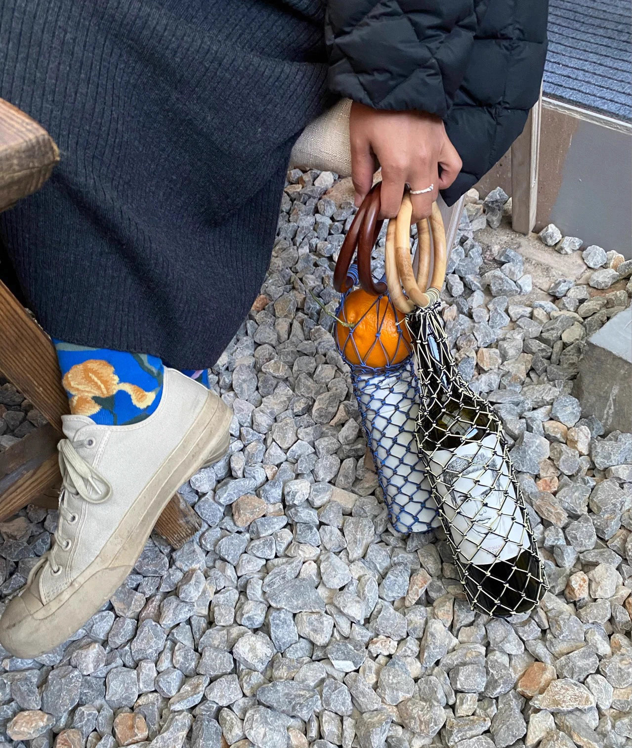 Wooden Weave Wine Carrier